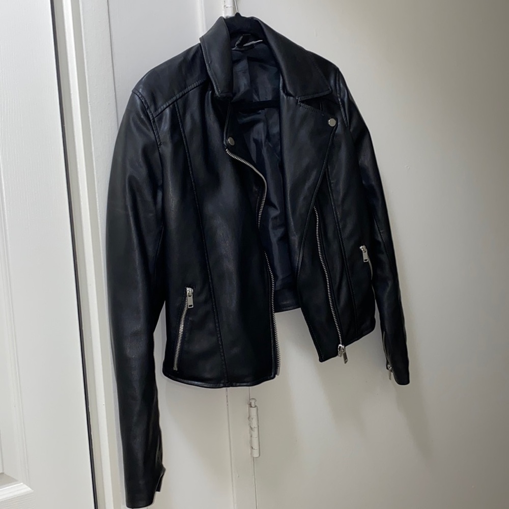Black leather jacket